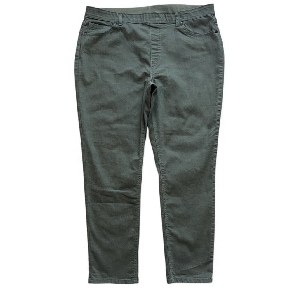 DG2 by Diane Gilman Women’s Jeans XL Olive Green Stretch Cotton